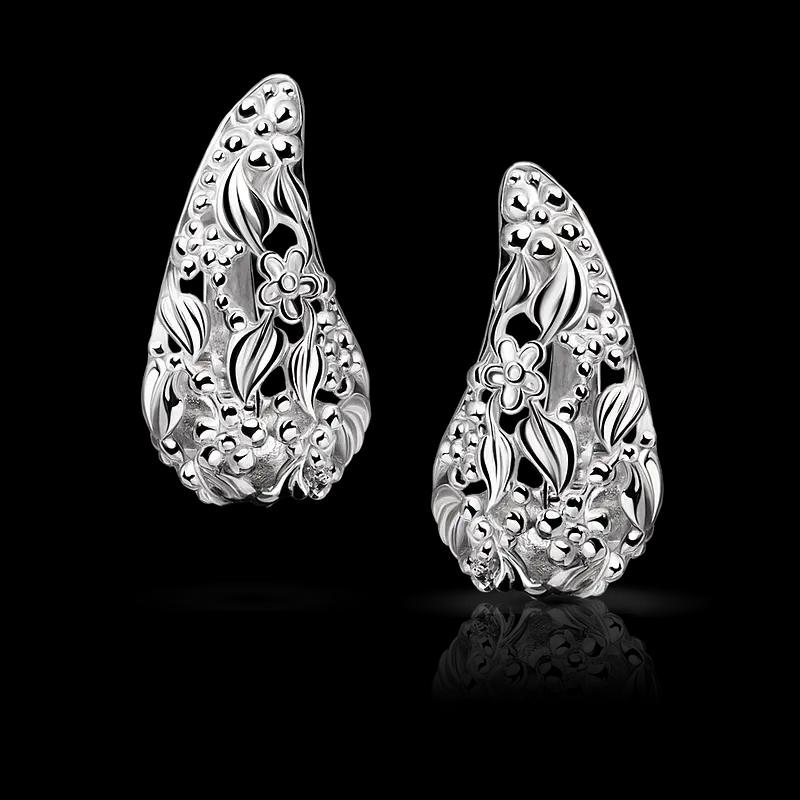 Серьги из белого золота