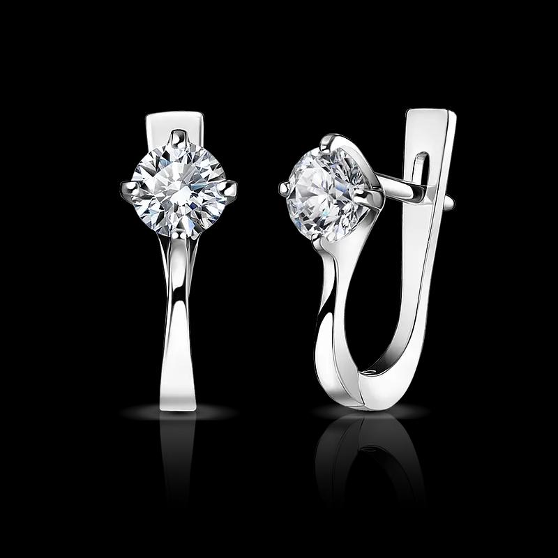 Серьги из белого золота с бриллиантами 1,6 карата